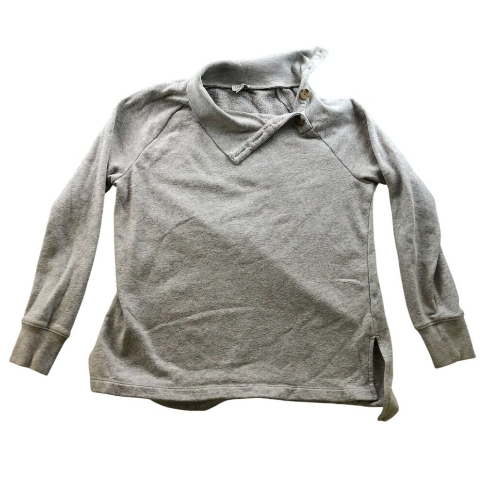 J. Crew Womens Sweater Size XS Long Sleeve Pullover Fleece Knit Casual Cozy Gray